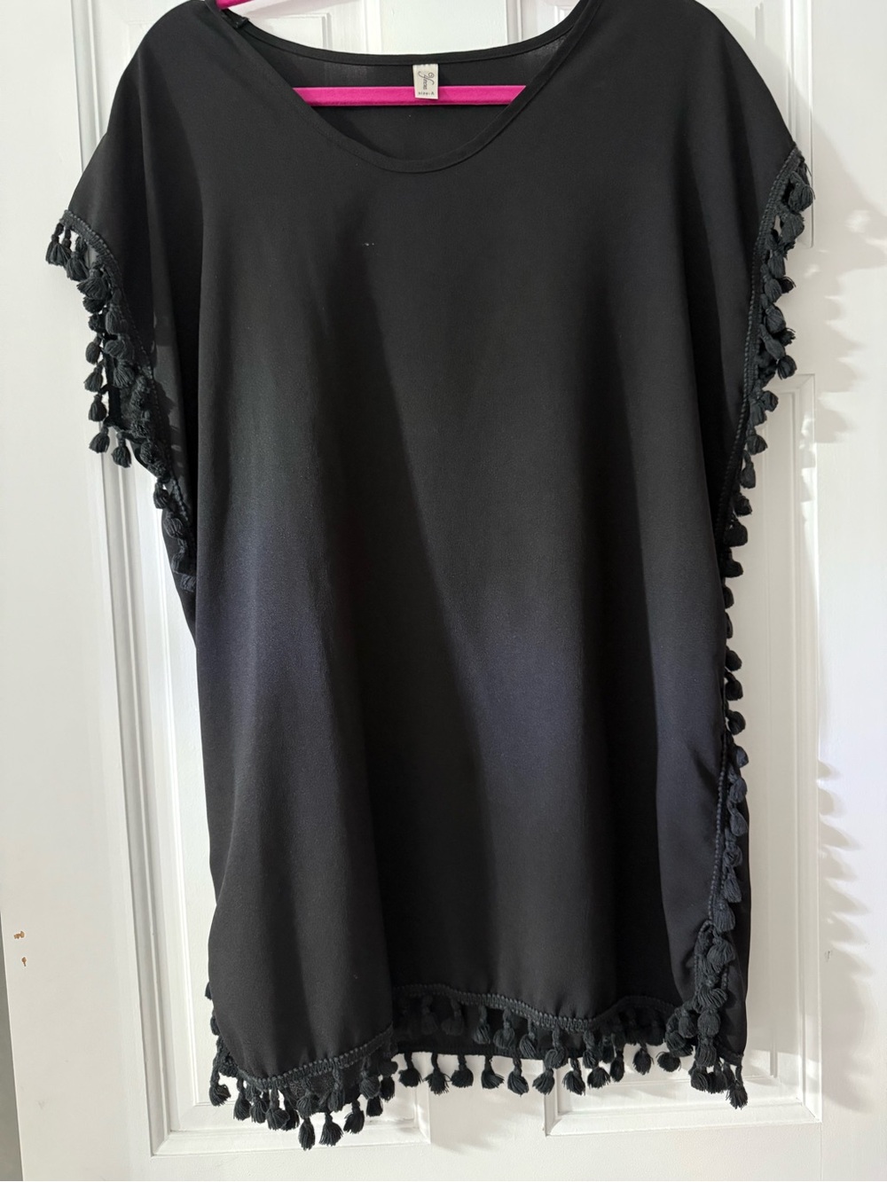 Women’s Black Pom-Pom swim coverup